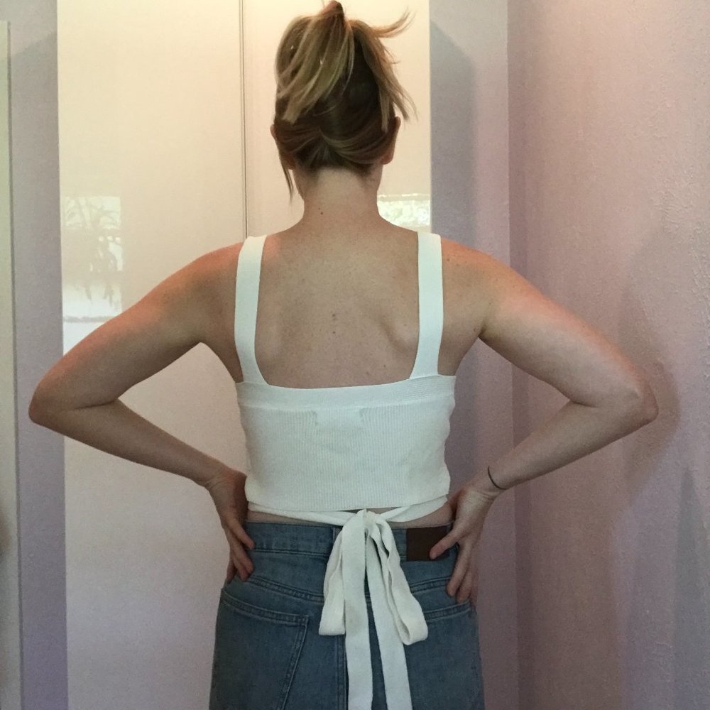Urban Outfitters Knit Tie-Back Crop Tank Top